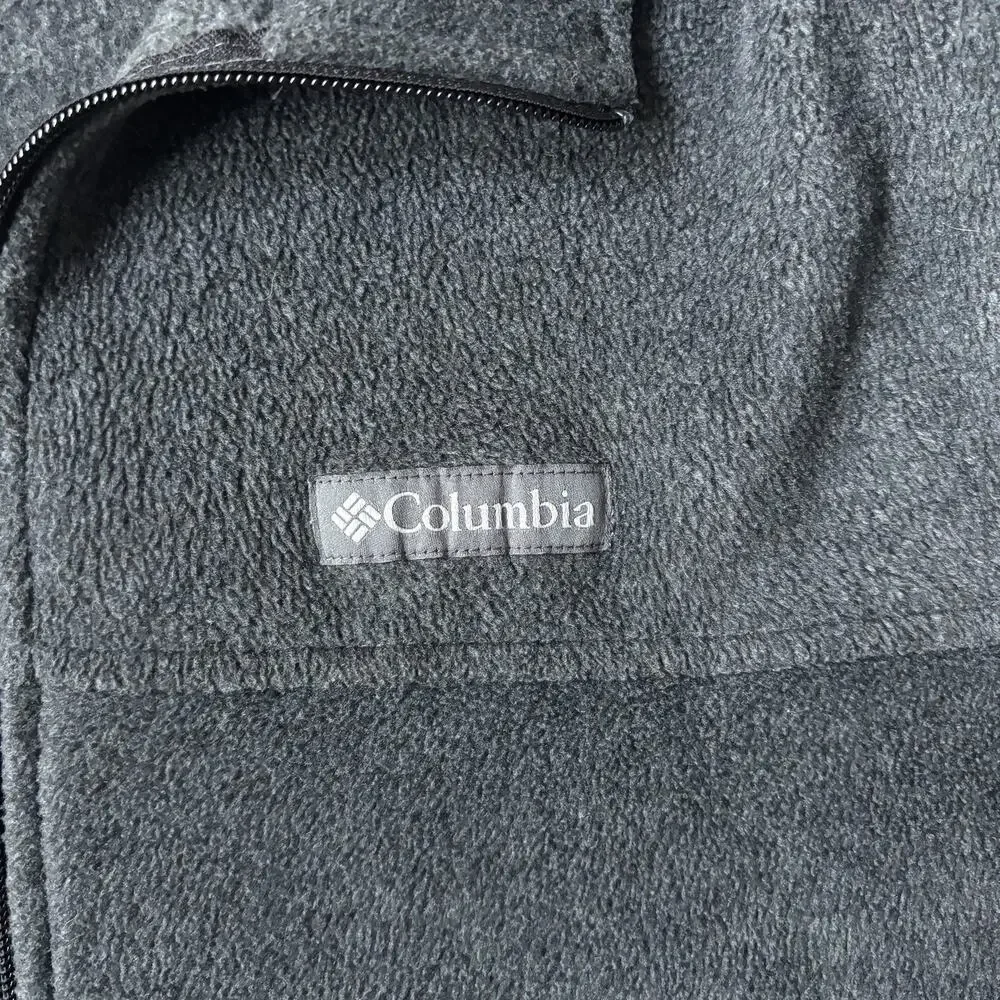 Columbia XL Outdoor Fleece Jacket Charcoal Gray Full Zip Classic